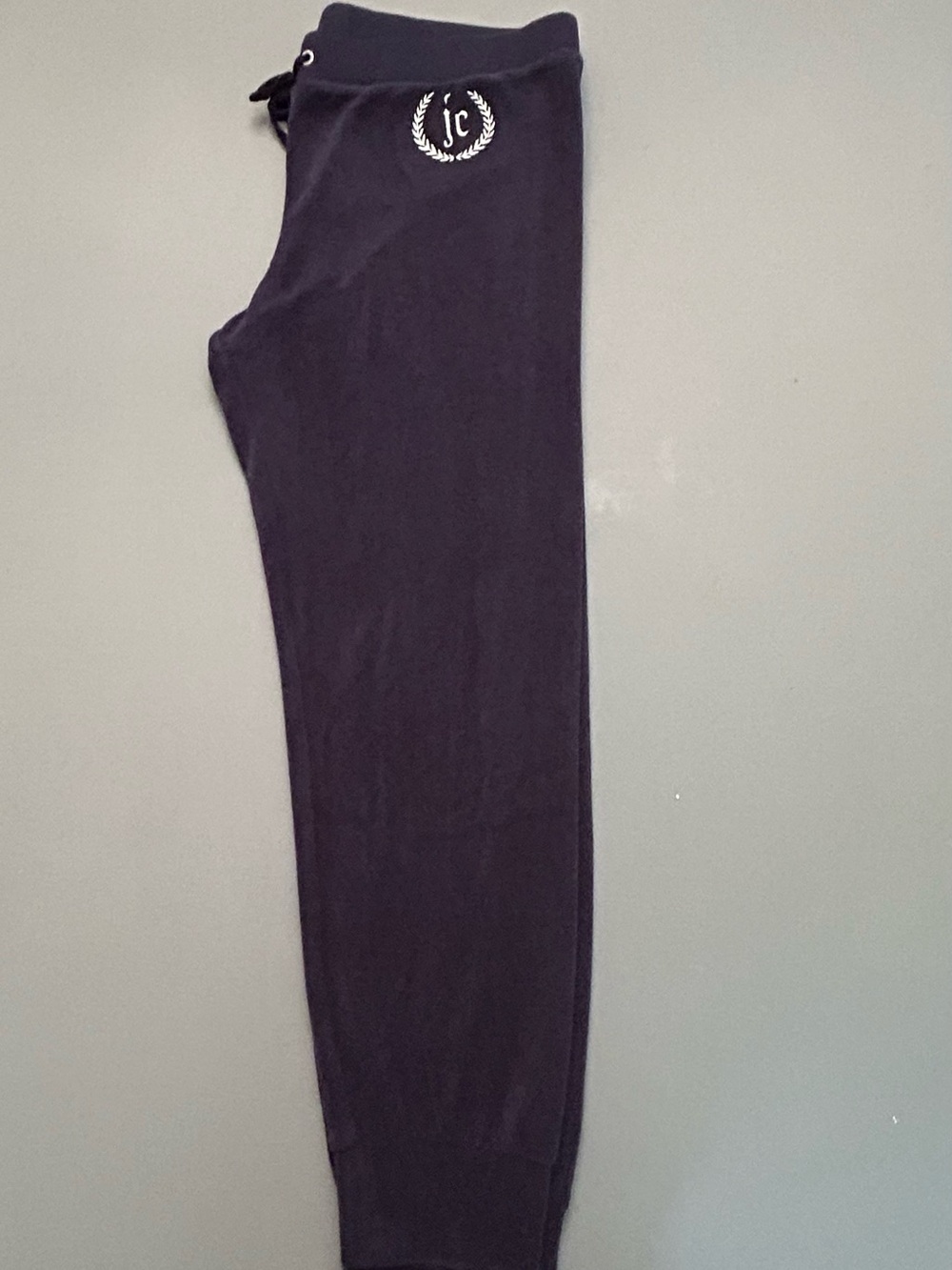 Juicy Couture Velour Lounge Joggers with Crest Logo - Dark Navy - Picture 3 of 5